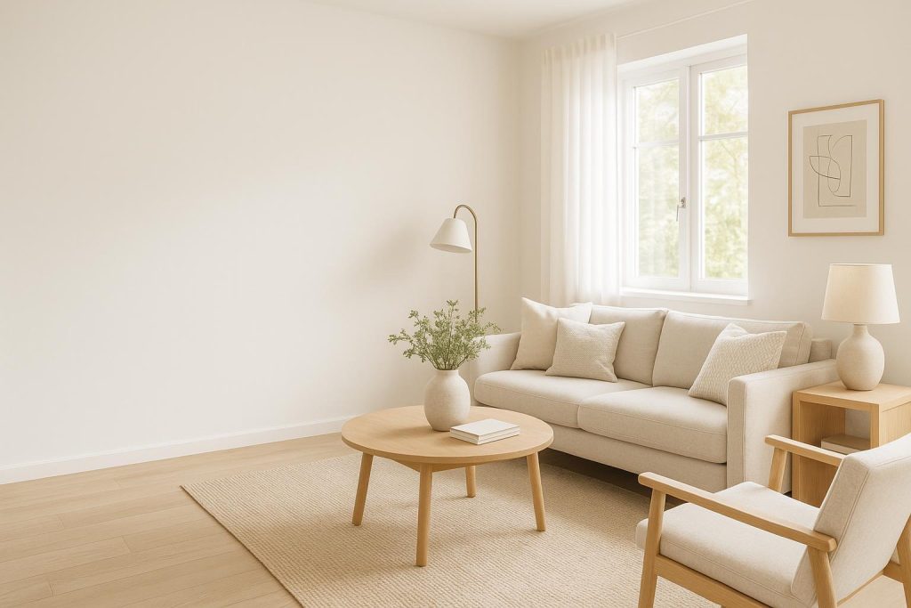 Bright living room representing the ease of selling a home for cash.