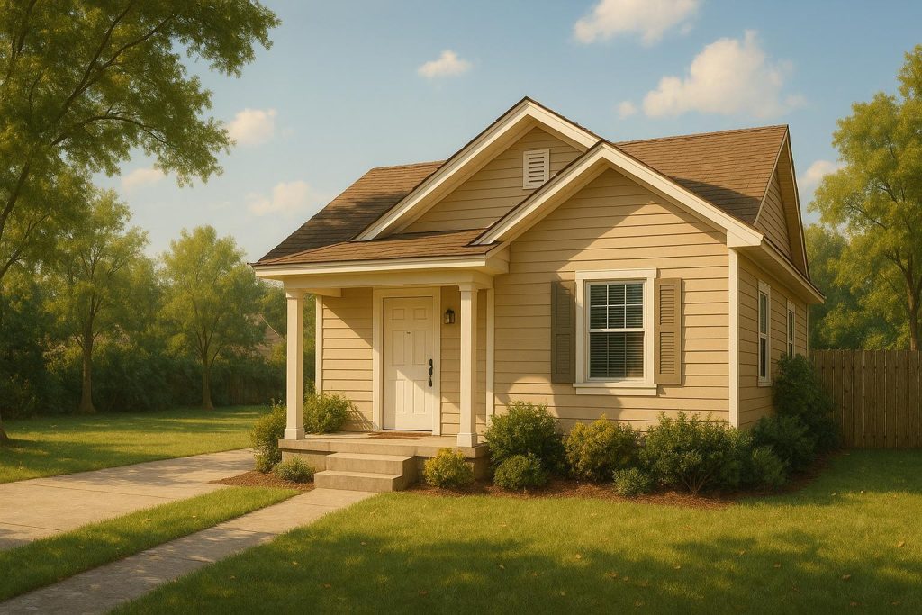 Suburban house exterior representing urgent home sale challenges.